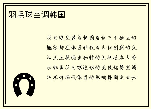 羽毛球空调韩国